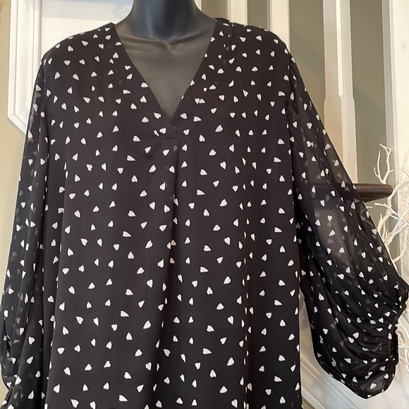 Entro Polka Hearts Blouse Size L - XL - Picture 3 of 9
